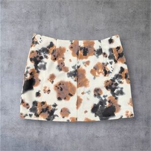 Sincerely Jules Brown Black Gray Tie Dye Mini Skirt Size Small/ Petite